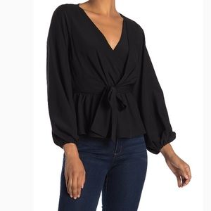 A. Calin Long Sleeve Waist Tie Blouse